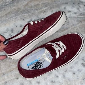 Sherpa lined burgundy corduroy vans